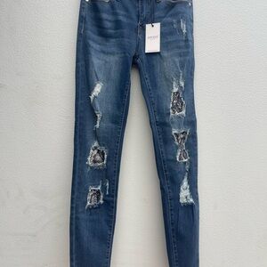Judy Blue Distressed Dark Blue Skinny Jeans Size 3 or 26